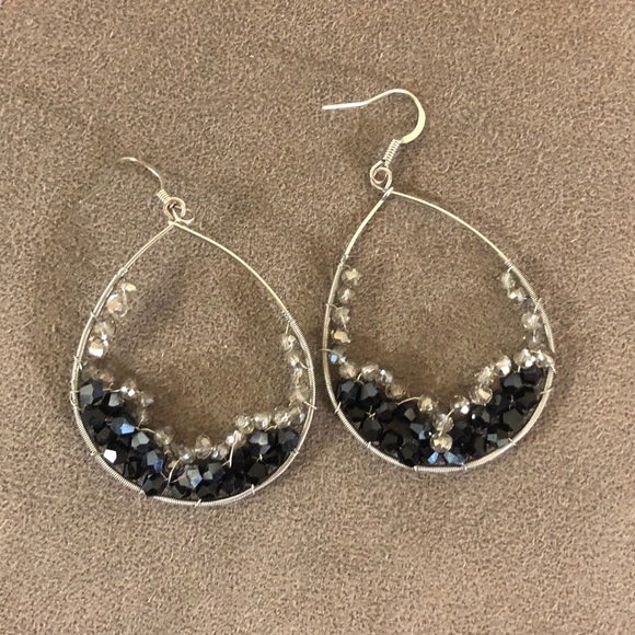 Jewelry - 5/$15 SALE Faux Rhinestones Loop Dangling Earrings